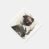 Anmutige japanische Geisha -  Servet (Hoek)