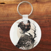 Anmutige japanische Geisha -  Sleutelhanger (Voorkant)