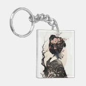 Anmutige, japanische Geisha -  Sleutelhanger (Voorkant Links)