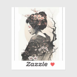 Anmutige japanische Geisha -  Sticker