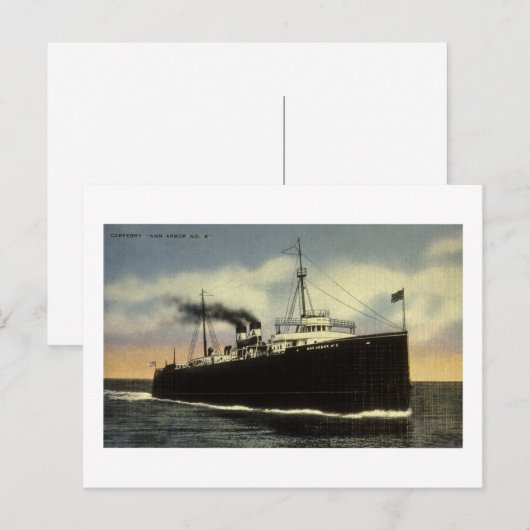 Ann Arbor Car Ferry No. 6 - Arthur K. Atkinson Briefkaart (Voorkant / Achterkant)