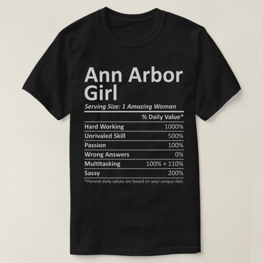 ANN ARBOR GIRL MI MICHIGAN Funny City Home Roots U T-shirt (Design voorkant)
