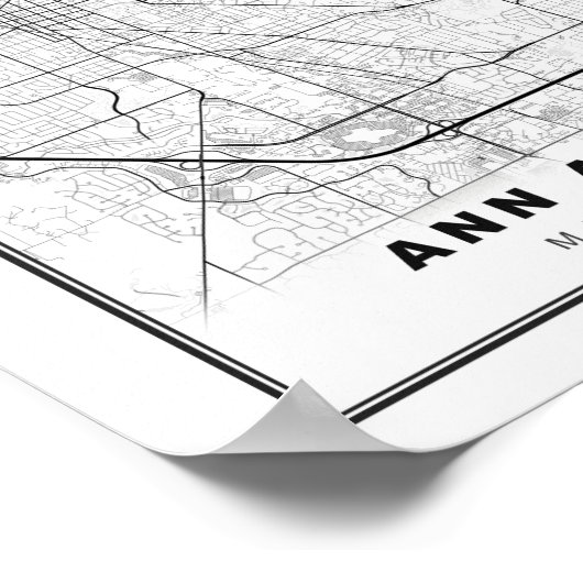 Ann Arbor-kaart Poster (Hoek)