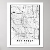 Ann Arbor-kaart Poster (Voorkant)