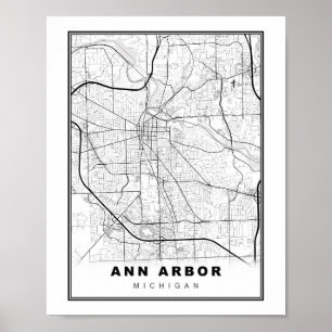 Ann Arbor Kaart Poster