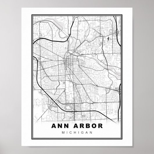 Ann Arbor-kaart Poster (Voorkant)
