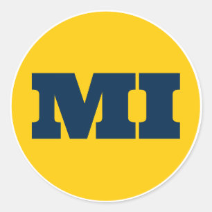 Ann Arbor (MI) - Maïs x Blauw x Wit Ronde Sticker