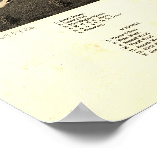 Ann Arbor Michigan 1880 Antiek Panorama Poster (Hoek)