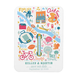 Ann Arbor Michigan bewaart de datum Magneet