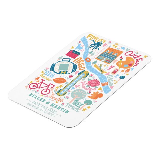 Ann Arbor Michigan bewaart de datum Magneet (Linkerzijde)