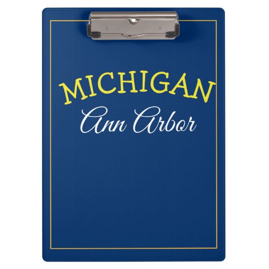 Ann Arbor Michigan Blauw en maïs Klembord (Voorkant)