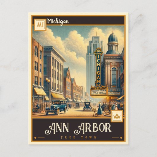 Ann Arbor, Michigan |  Briefkaart (Voorkant)