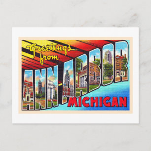 Ann Arbor Michigan  Briefkaart met grote letters