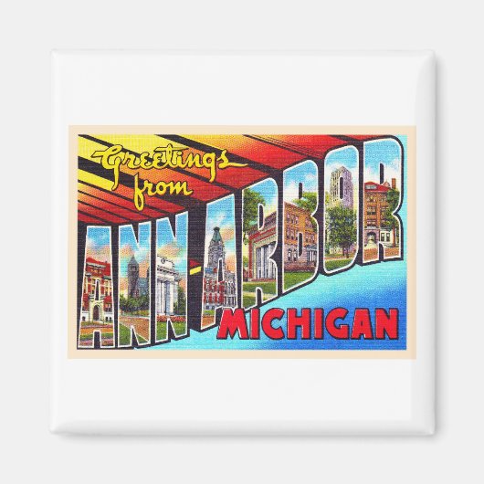 Ann Arbor Michigan  Briefkaart met grote letters Magneet (Voorkant)