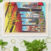 Ann Arbor Michigan  Briefkaart met grote letters Theedoek (Gevouwen)