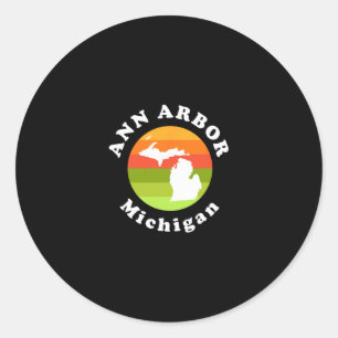 Ann Arbor Michigan Buiten Activiteiten Zonsopgang Ronde Sticker
