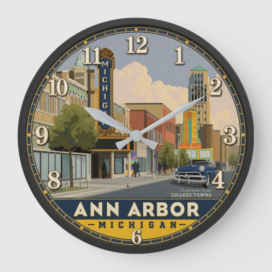 Ann Arbor Michigan Downtown Cityscape Grote Klok (Voorkant)
