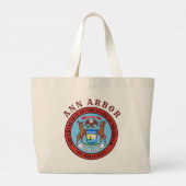 Ann Arbor, Michigan Grote Tote Bag (Achterkant)
