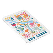 Ann Arbor Michigan Kaart Favoriete dingen Magneet (Rechterzijde)