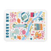 Ann Arbor Michigan Kaart Favoriete dingen Magneet (Horizontaal)