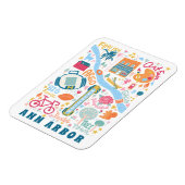 Ann Arbor Michigan Kaart Favoriete dingen Magneet (Linkerzijde)