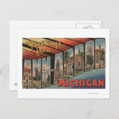 Ann Arbor, Michigan - Large Letter Scenes Briefkaart (Voorkant / Achterkant)