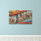 Ann Arbor, Michigan - Large Letter Scenes Canvas Afdruk (Insitu (Houten vloer))