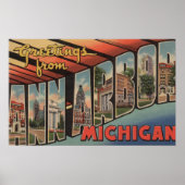 Ann Arbor, Michigan - Large Letter Scenes Poster (Voorkant)