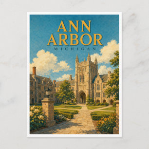 Ann Arbor Michigan Law Quad GeoSaga Briefkaart