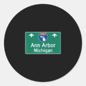 Ann Arbor Michigan Mi Interstate Highway Vacation Ronde Sticker (Voorkant)