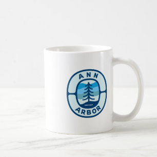 Ann Arbor Michigan Mi Retro Winter Bos Souvenir Koffiemok
