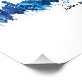 Ann Arbor Michigan Skyline Blue Foto Afdruk (Hoek)