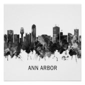 Ann Arbor Michigan Skyline BW Perfect Poster (Voorkant)