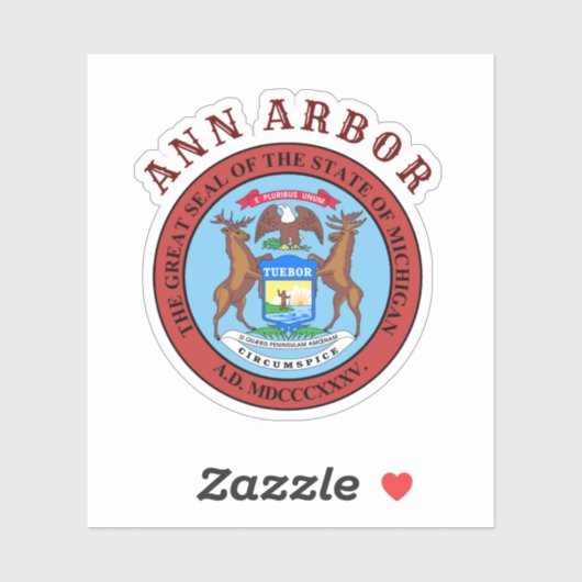 Ann Arbor, Michigan Sticker (Vel)