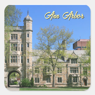 Ann Arbor Michigan Sticker- Vierkante Quad Sticker