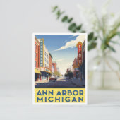 Ann Arbor Michigan Straatkunst in het centrum Briefkaart (Staand voorkant)