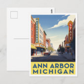 Ann Arbor Michigan Straatkunst in het centrum Briefkaart (Voorkant / Achterkant)