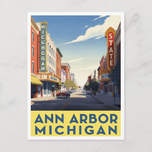 Ann Arbor Michigan Straatkunst in het centrum Briefkaart