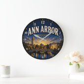Ann Arbor Michigan Sunset Premium Skyline Grote Klok (Huis)