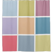 Ann Arbor Pastel Chalk Squares Douchegordijn (Voorkant)