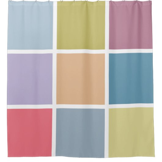 Ann Arbor Pastel Chalk Squares Douchegordijn (Voorkant)