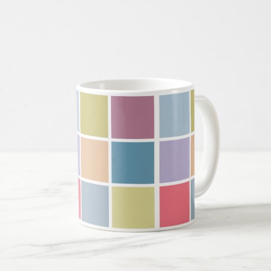 Ann Arbor Pastel Chalk Squares Koffiemok (Voorkant rechts)