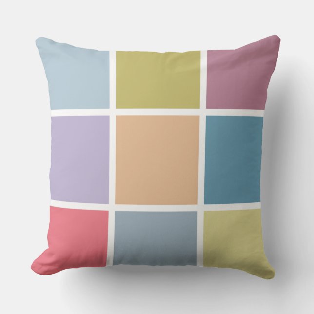 Ann Arbor Pastel Chalk Squares Kussen (Voorkant)