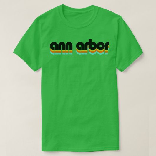 Ann Arbor Retro Throwback Baseball T-shirt (Design voorkant)