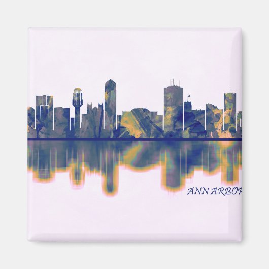 Ann Arbor Skyline Magneet (Voorkant)