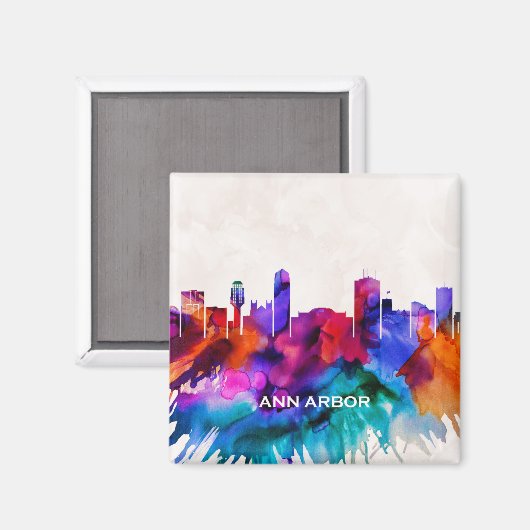 Ann Arbor Skyline Magneet (Voorkant / Achterkant)