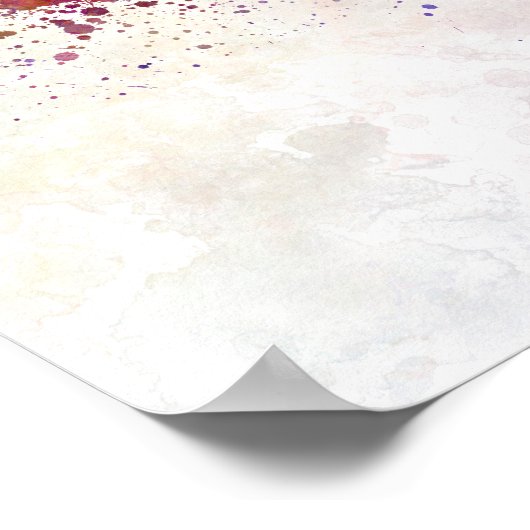 Ann Arbor skyline op waterverf achtergrond Poster (Hoek)