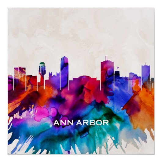 Ann Arbor Skyline Perfect Poster (Voorkant)