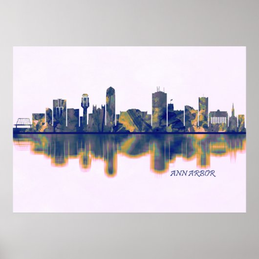 Ann Arbor Skyline Poster (Voorkant)