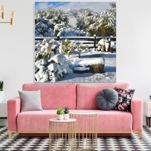 Ann Charles Snowy Day in Arizona Canvas Afdruk (Insitu (Woonkamer))
